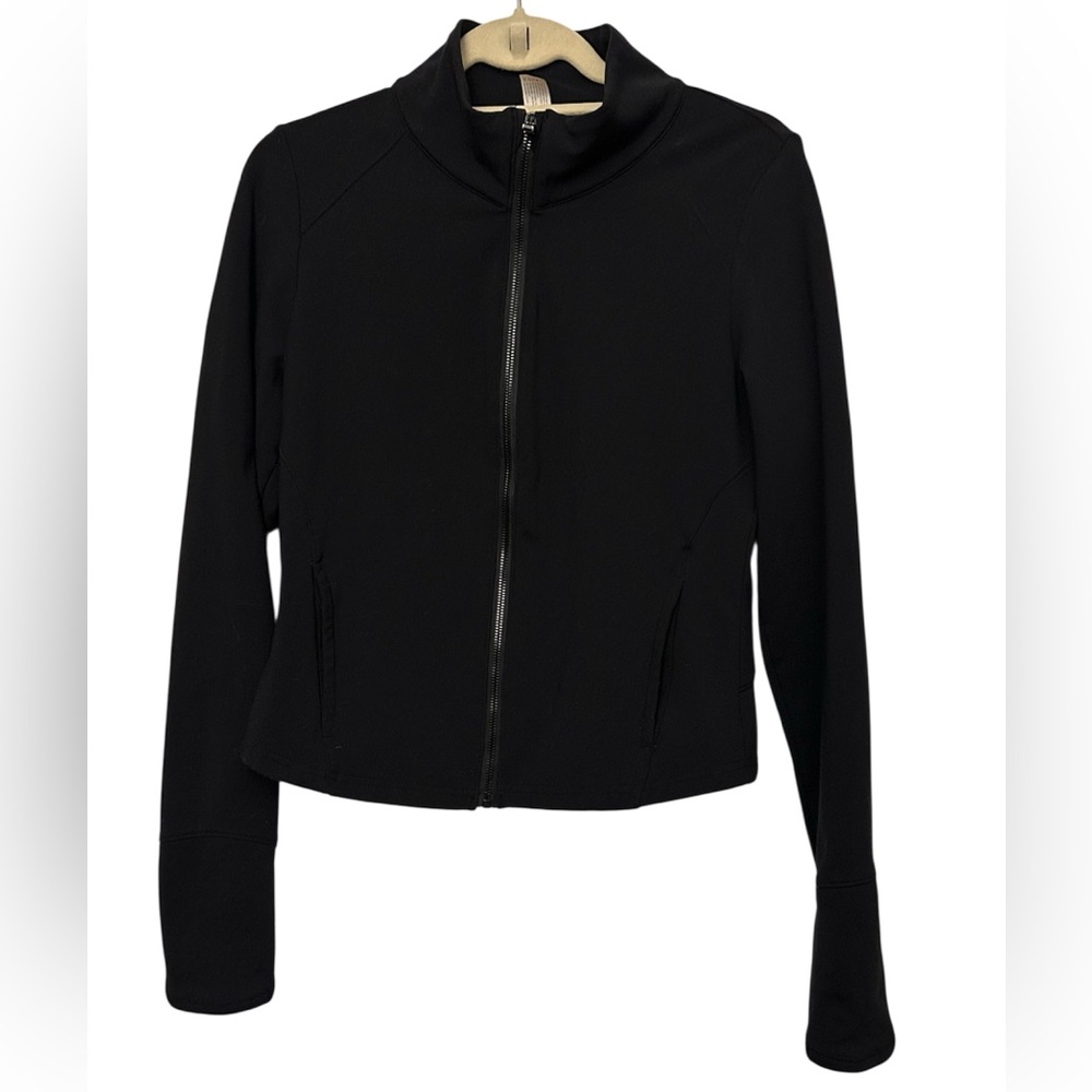 Yogalicious Lux Full-Zip Lightweight Yoga Jacket Black Size Large